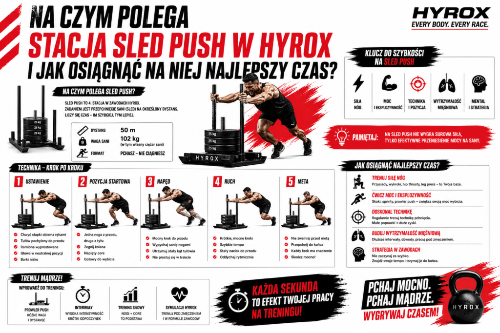 Na czym polega stacja Sled Push w Hyrox i jak osiągnąć na niej najlepszy czas?