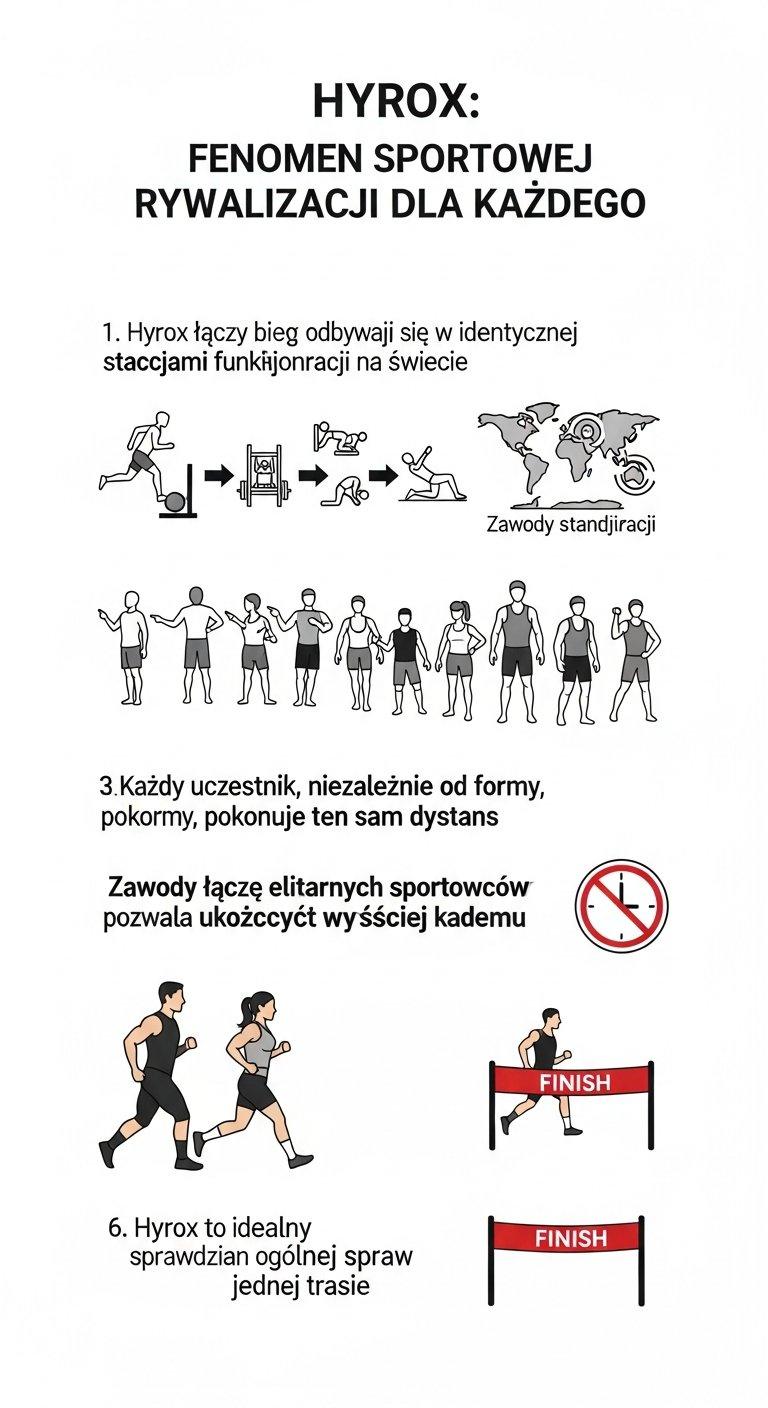 Infografika: Co to jest Hyrox i na czym polega fenomen tych zawodów?