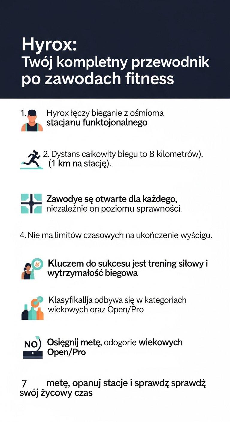 Infografika: Hyrox: Kompletny przewodnik po zawodach fitness, które podbijają świat