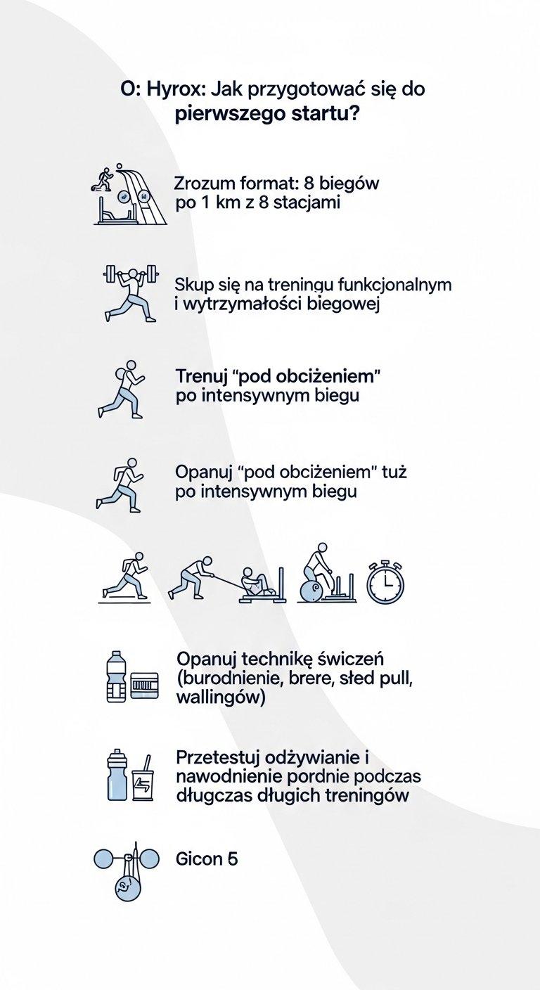 Infografika: Jak przygotować się do pierwszego startu w zawodach Hyrox?