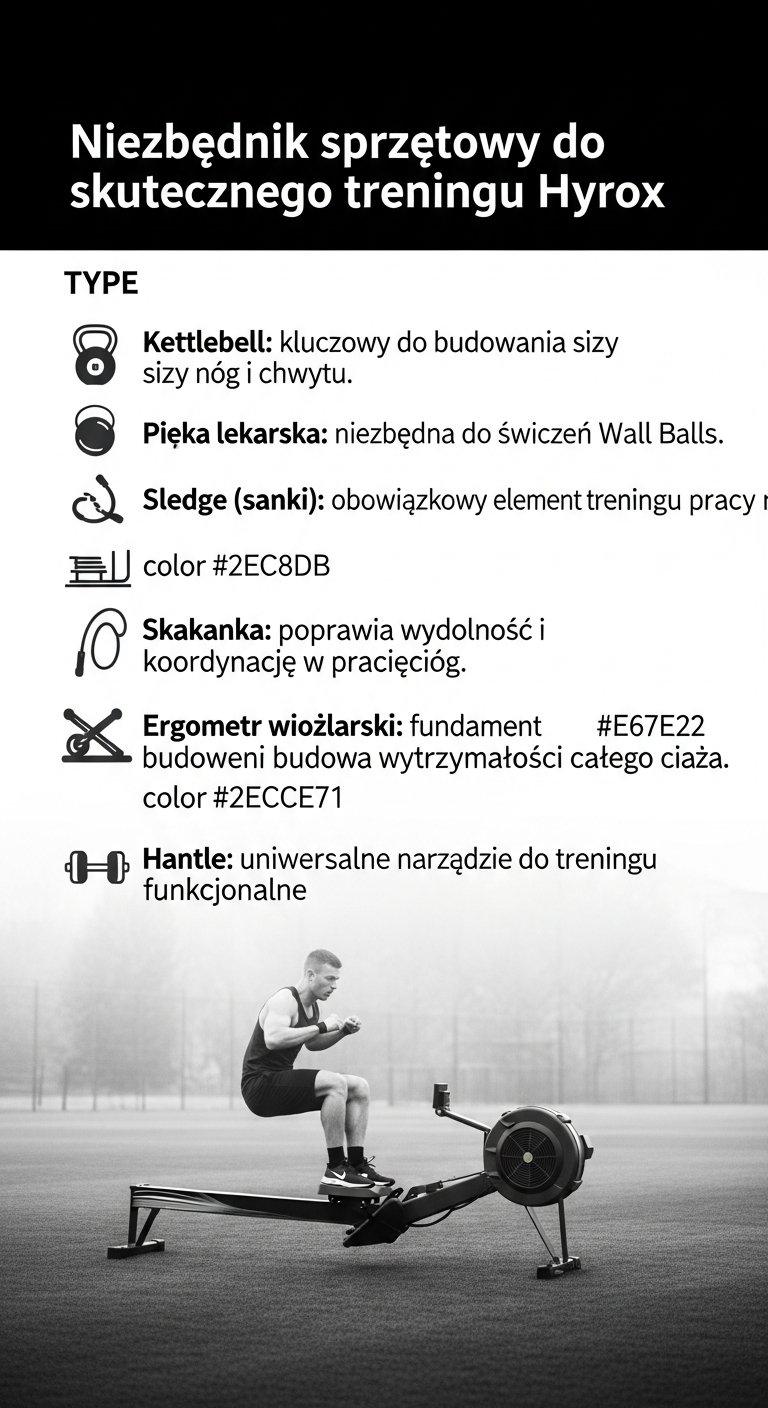 Infografika: Jaki sprzęt treningowy jest niezbędny do przygotowań pod Hyrox?